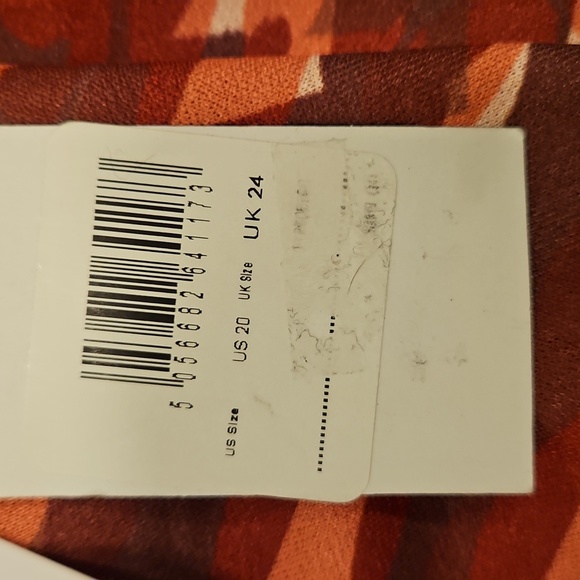 ASOS Design Curve Pleated Twist Back Cap Sleeve Midi Dress Abstract Print 20 NWT - Picture 15 of 16